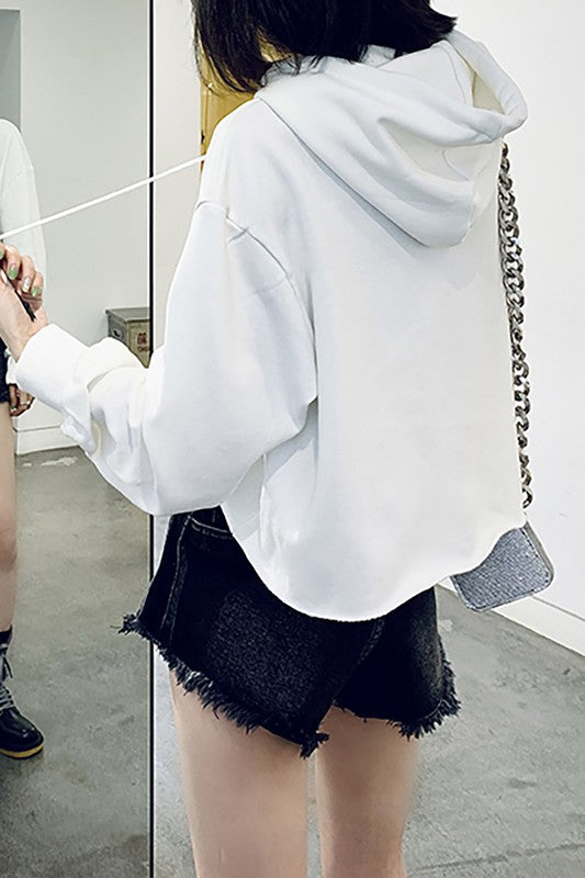 Double Layers Cut Out Hoodie