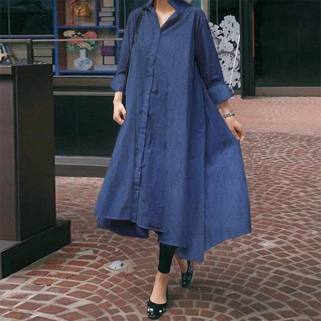 Office Ladies Sundress Casual Plus Size Robe