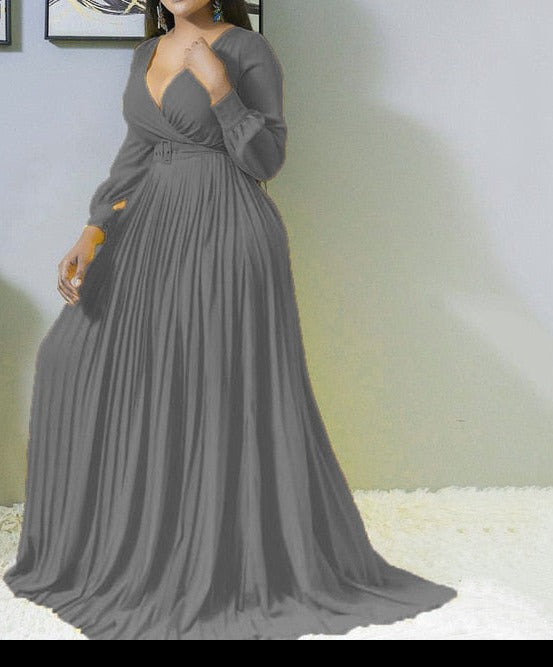 Dashiki Pleated Long Maxi Dress