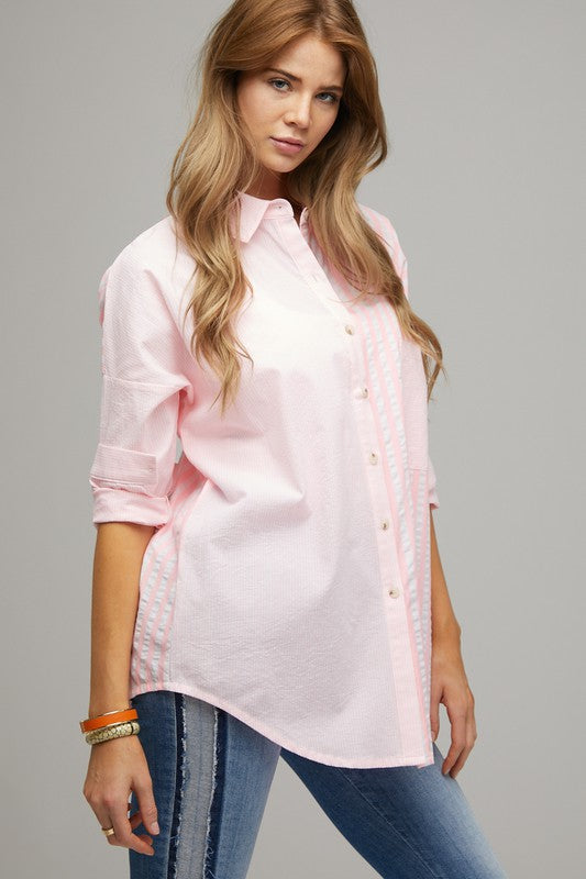 STRIPE BUTTON DOWN LONG SLEEVE SHIRT