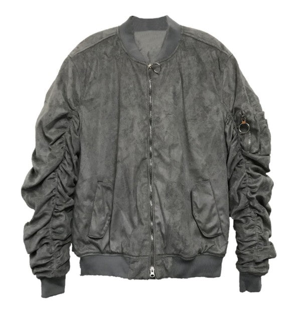 Men's Mirosuede Scrunched Bomber Jacket