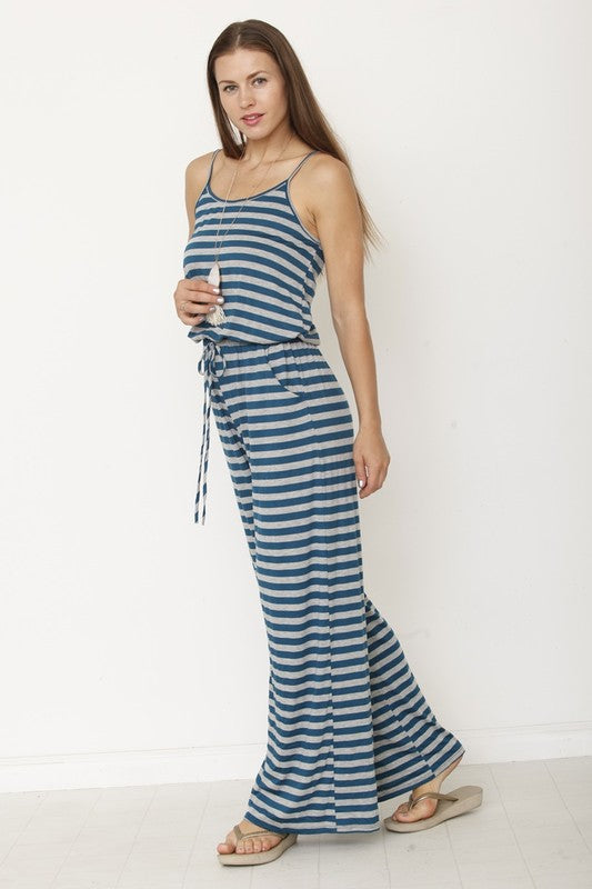 stripe jumpsuit