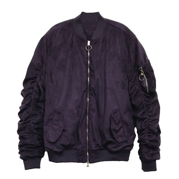 Men's Mirosuede Scrunched Bomber Jacket