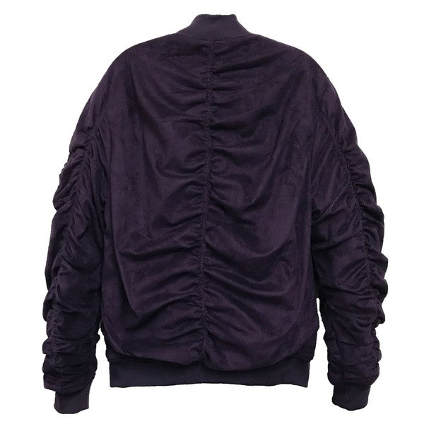 Men's Mirosuede Scrunched Bomber Jacket