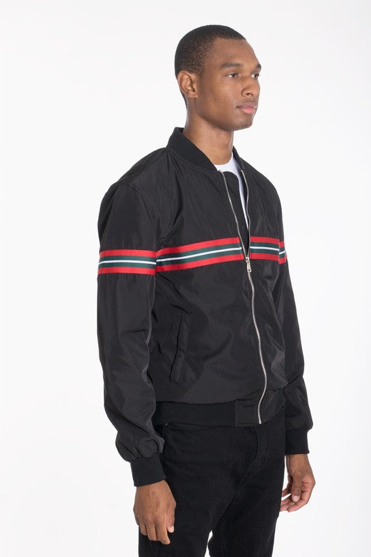 Luxury Woven Taped  Bomber Jacket