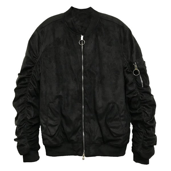 Men's Mirosuede Scrunched Bomber Jacket