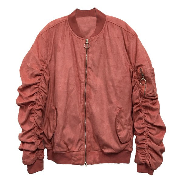 Men's Mirosuede Scrunched Bomber Jacket