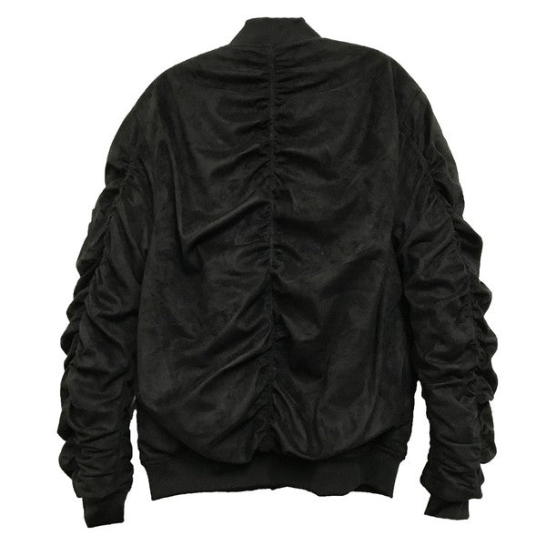 Men's Mirosuede Scrunched Bomber Jacket