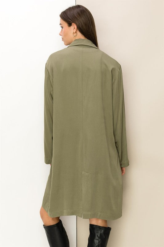 RIGHT ROUND BUTTON-FRONT OVERSIZED COAT