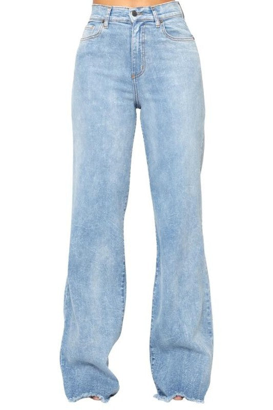 Stone Wash Wide Leg jean