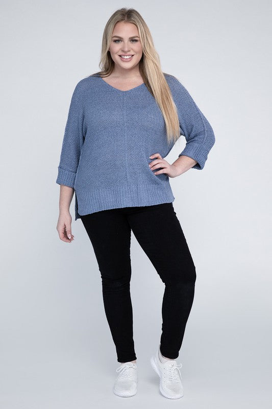 Plus Size Crew Neck Knit Sweater