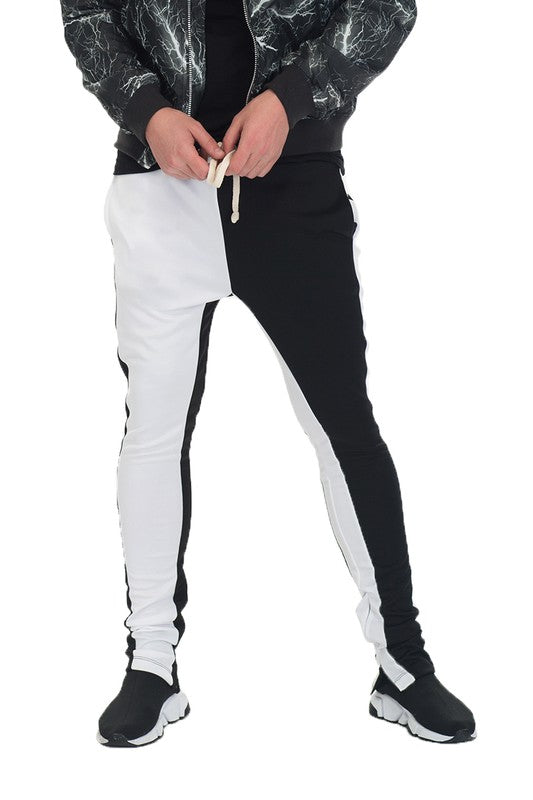 Men's Two Tone Color Block Track Pant Jogger