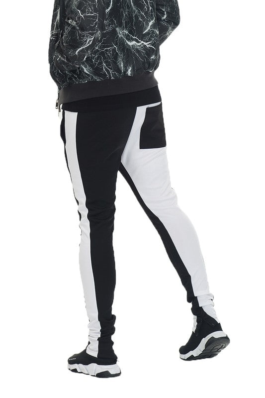 Men's Two Tone Color Block Track Pant Jogger