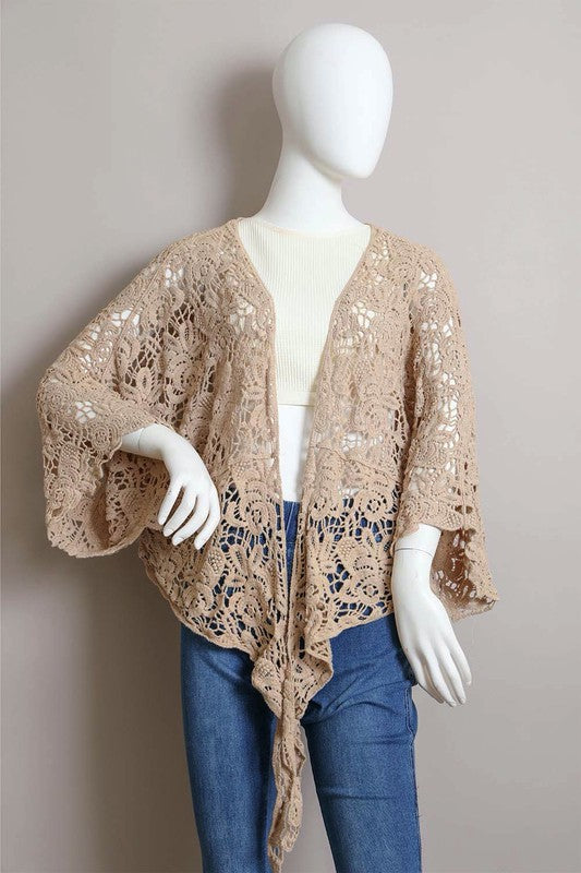 Crochet Floral Petal Kimono Wrap