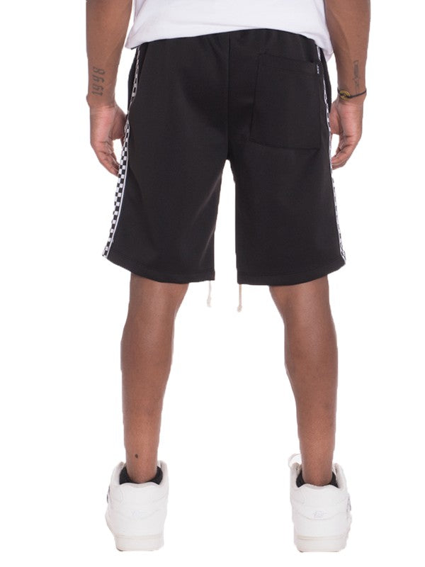 Mens Checkered Stripe Track Shorts