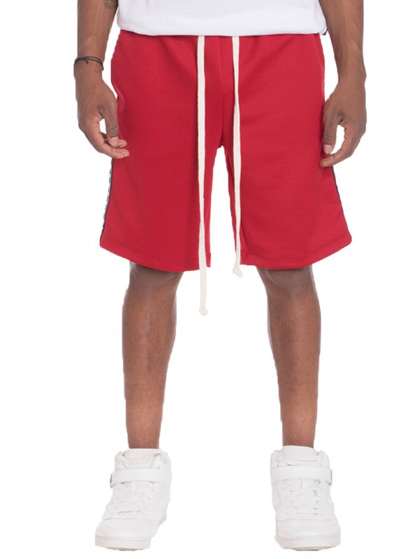 Mens Checkered Stripe Track Shorts