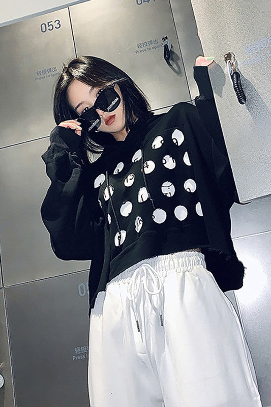 Double Layers Cut Out Hoodie