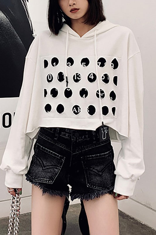 Double Layers Cut Out Hoodie