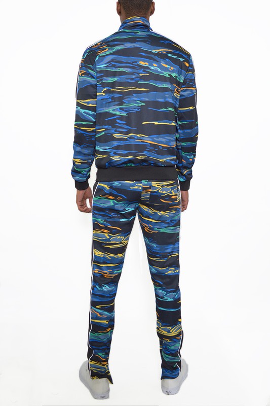 Men's Print Full Zip Track Suit Set