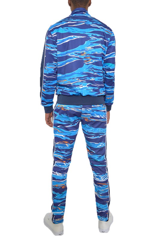 Men's Print Full Zip Track Suit Set