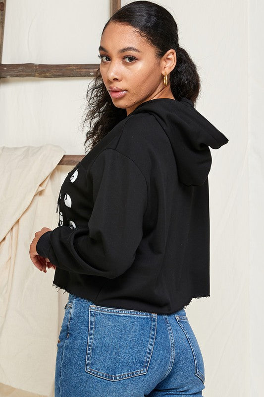 Double Layers Cut Out Hoodie