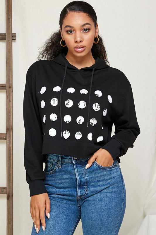 Double Layers Cut Out Hoodie
