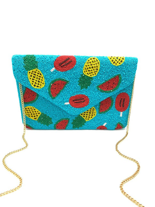 Tropical Fruit Beaded Clutch  CMI-BG-5043