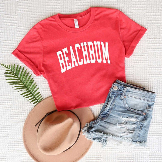 Beach Bum Curved Short Sleeve Graphic Tee