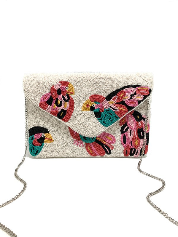 Multi Color Bird Beaded Clutch CMI-BG-5031