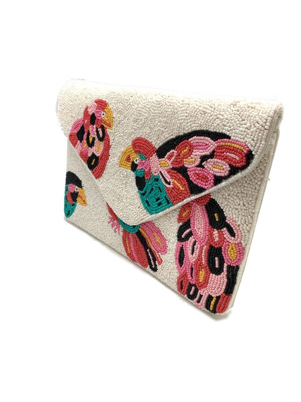 Multi Color Bird Beaded Clutch CMI-BG-5031