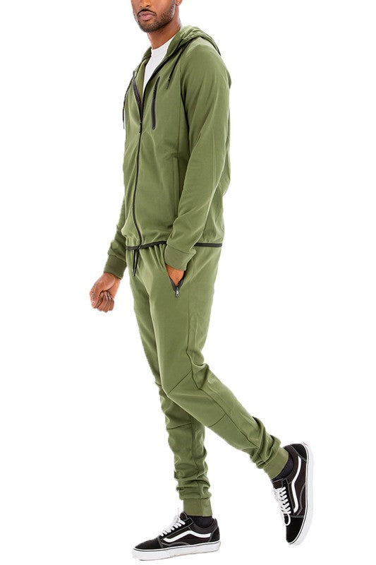 Mens Full Zip Sweat Pant Sweat Set