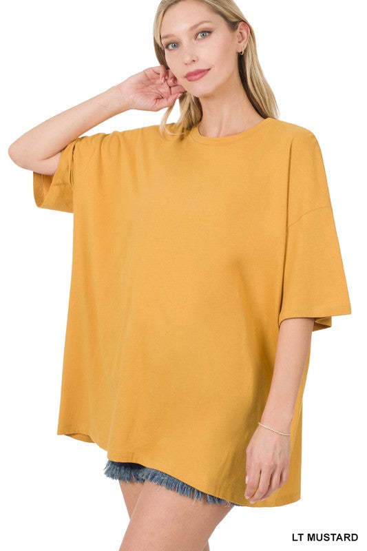 COTTON DROP SHOULDER BOYFRIEND BOX TEE