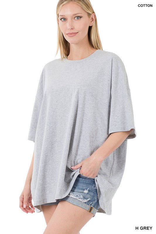 COTTON DROP SHOULDER BOYFRIEND BOX TEE