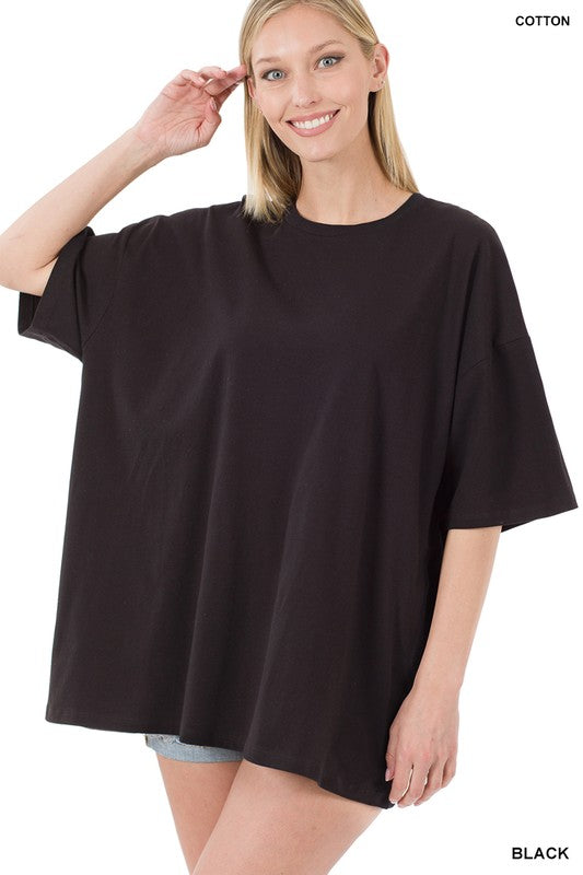 COTTON DROP SHOULDER BOYFRIEND BOX TEE