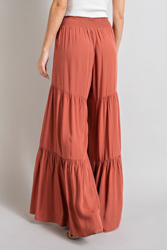 TIERED WIDE LEG PANTS