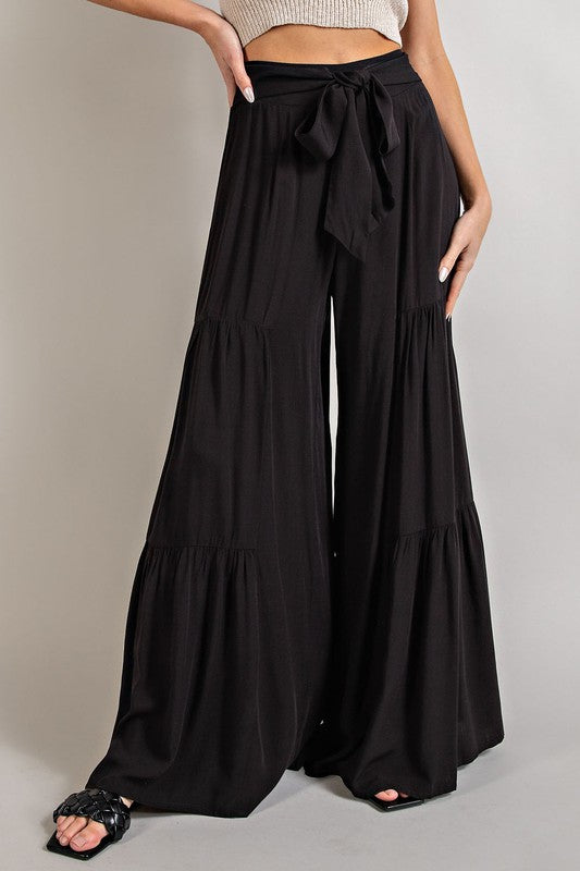 TIERED WIDE LEG PANTS