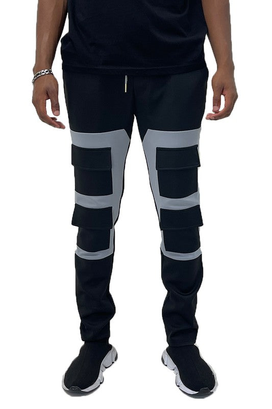 Men's Color Block Cargo Track Pant