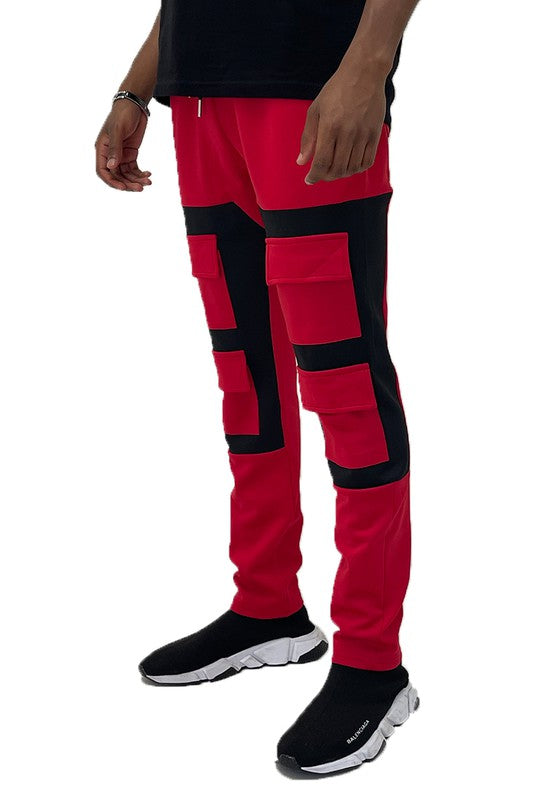 Men's Color Block Cargo Track Pant