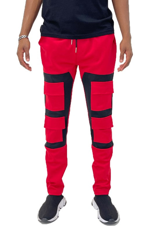 Men's Color Block Cargo Track Pant