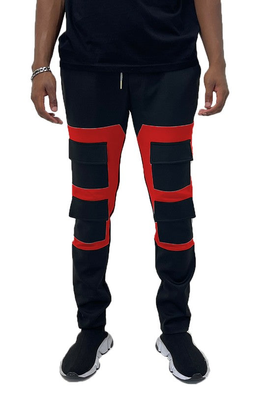 Men's Color Block Cargo Track Pant