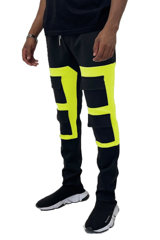 Men's Color Block Cargo Track Pant