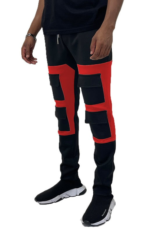 Men's Color Block Cargo Track Pant