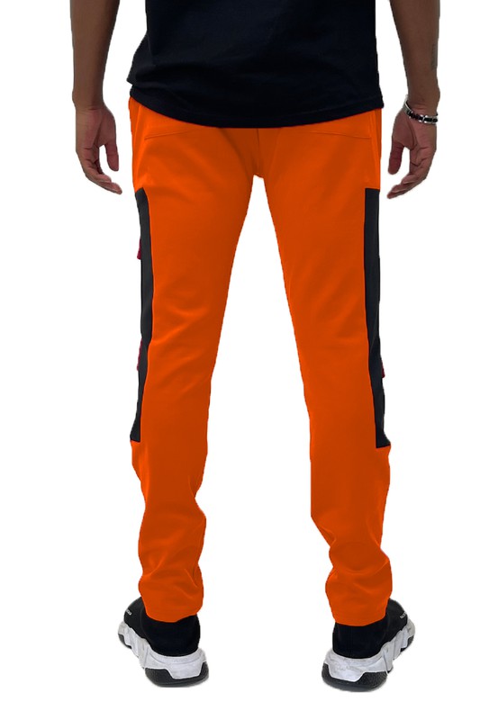 Men's Color Block Cargo Track Pant