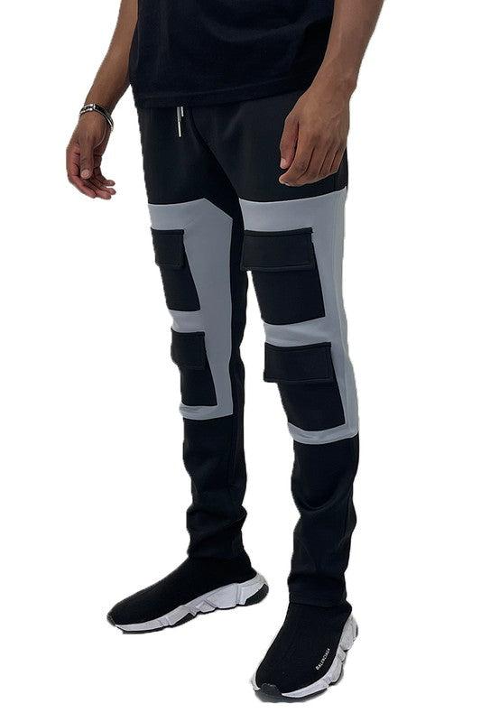 Men's Color Block Cargo Track Pant