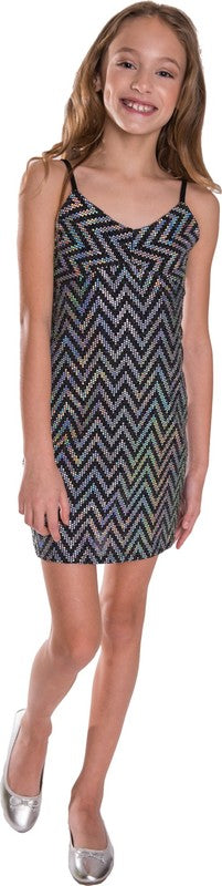 JUNIORS SPARKLE STRIPE DRESS