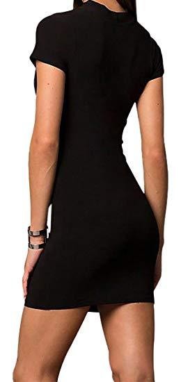 CAGE FRONT SHORT SLEEVE PARTY DRESS WITH CHOKER