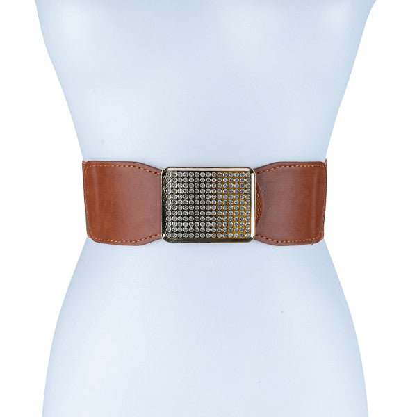 SQUARE RHINESTONED SMOCKED BELT