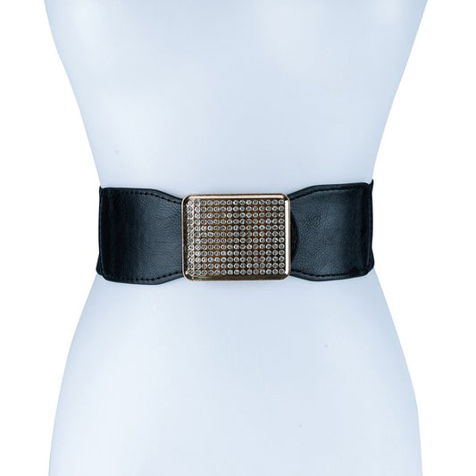 SQUARE RHINESTONED SMOCKED BELT