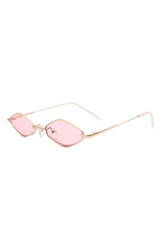 Slim Narrow Diamond Hexagonal Fashion Sunglasses