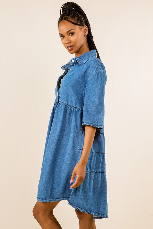 WOMEN FASHION DENIM DRESS